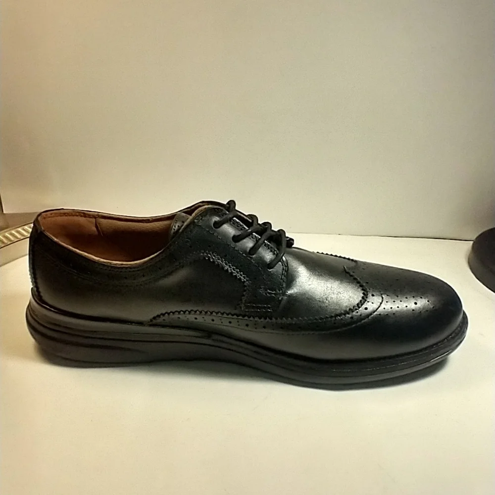 Kuru Warhol Black Leather Lace Up Wingtip Oxford Shoes Men's sz 13.